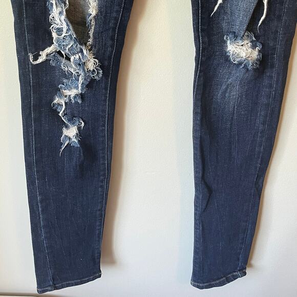 Kancan Dark Wash Distressed Jean Jegging Size 26 - Picture 10 of 12